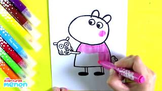 Dibujamos y Coloreamos a Suzy Oveja & Zoe Cebra de PEPPA PIG