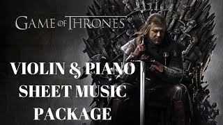 HUGE Game of Thrones violin & piano sheet music package!