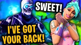 Carrying the nicest random girl on Fortnite (Random squad)