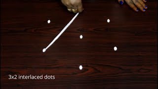 Creative Star kolam || Simple muggulu with out dots || Free hand designs