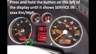How to reset service light indicator Audi TT 2010 - 2015
