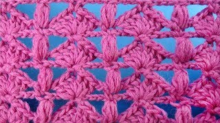 Необычный Ажурный узор вязания крючком с пышными столбиками Openwork crochet stitch   116
