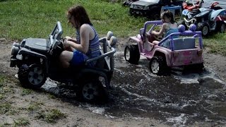 High Volts PW - Mudding 2 Jeep Powerwheels Backyard Mud Pit