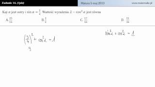 Zadanie 14 - Matura z matematyki 2010