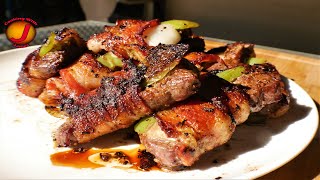Bacon Wrapped Steak Bites on the Blackstone Griddle | Blackstone recipes and appetizers