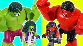 LEGO Red Hulk vs Hulk! Red Hulk She vs Hulk She! Steal diamonds!! - DuDuPopTOY