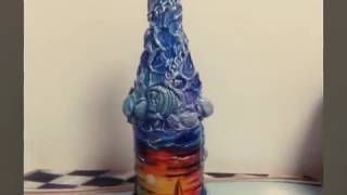 Декор бутылки в морском стиле. Diy.