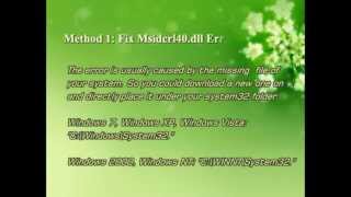 Msidcrl40.dll Error Fix - Msidcrl40.dll Missing Error