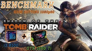 i3 8100 GTX 1660 Ti Shadow Of The Tomb Raider High Setting 1080p60