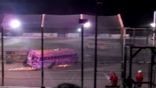 School bus figure 8 race! (and crash and tip) 2012