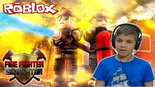 СИМУЛЯТОР ПОЖАРНОГО в РОБЛОКС! ПОТУШИЛ ДЕРЕВЬЯ и ДОМ в Roblox Firefighter Simulator