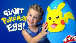 Pokemon GIANT Play-doh Surprise Egg with Ash and Pikachu Arena Unboxing and ToysReview by KID CITY