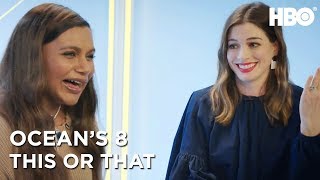Anne Hathaway & Mindy Kaling: This Or That | Ocean’s 8 (2018) | HBO