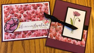From the Heart Friday Session 27:  A Pair of Stampin’ Up! Peaceful Painted Poppies Cards in Purple