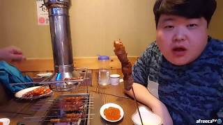 수원인계동 양꼬치+메추리+찹쌀탕수육+가지볶음 먹방