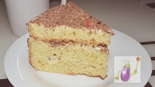 Очень простой рецепт бисквитного торта с кремом - получится даже у НОВИЧКОВ!