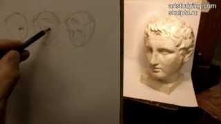 Обучение рисунку. Портрет. 1 серия: простейшие наброски голов