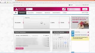 Axis Bank-New One Page Net Banking Explained