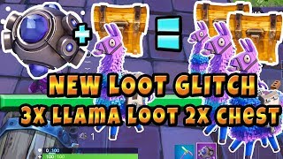 New Fortnite Loot Glitch 3X Llama loot 2x Chest Loot Using the New ShockWave Grenade!