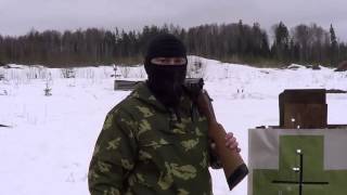 Пуля Рубейкина (свинцовая). Отстрел с ИЖ-27М расстояние 35 метров.