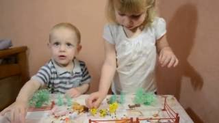Ферма - развивающая детская игра. Распаковка игрушки ферма Farm playset Creatures of World