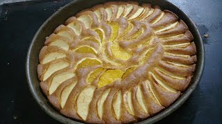 كيكة بالتفاح بدون طراب كهربائي