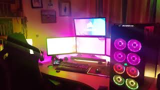 Corsair iCue, Wallpaper engine, SYNC'd :)