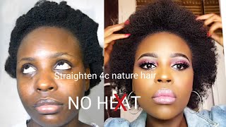 How I Straighten My Thick 4C Natural Hair Without Heat