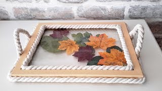 DIY ОСЕННИЙ  ПОДНОС ИЗ ФОТОРАМОК ...DIY TRAY FOR INTERIOR ...