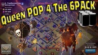 NEW Low Hero LaLoon - TH9 vs MAX Outside Queen POP - War Attack Clash of Clans