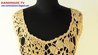 ПЛАТЬЕ КРЮЧКОМ часть 6 ОБВЯЗКА ГОРЛОВИНЫ How to Make a Crochet Dress TUTORIAL part 6