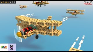 MagicaVoxel | Aircraft + Sea Voxel Art ( Speed Art )