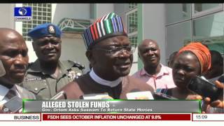 Gov Ortom Asks Suswan To Return State Monies Taken -- 09/11/15