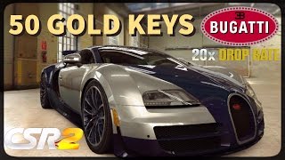 CSR Racing 2 - Bugatti Veyron 20x drop rate! 50 GOLD keys, can I get it?!