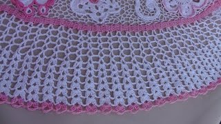 Ажурная кайма для скатерти, вязаная крючком.