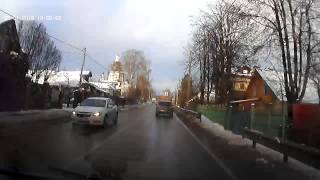 Тестовая запись DVR Mirror видеорегистратора встроенного в зеркало заднего вида. День. Пасмурно.