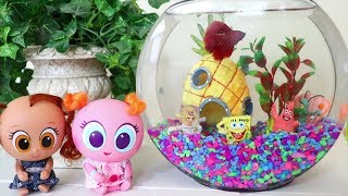 Babies and Toddlers Get a Real Fish ! Toys and Dolls Fun Pretend Play for Kids | SWTAD