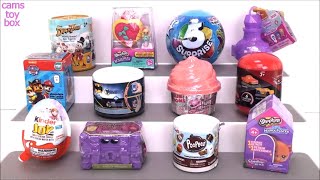 5 Surprise Ball Toys Unboxing Paw Patrol Kinder Eggs NUM NOMS Shopkins Hotel Transylvania
