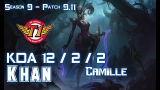 SKT T1 Khan CAMILLE vs AATROX Mid - Patch 9.11 KR Ranked