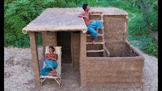 Building Most Beautiful House Villa In the Deep Forest