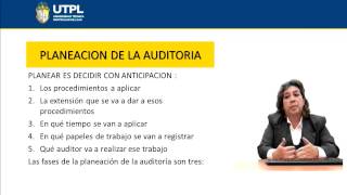 UTPL PLANEACION DE LA AUDITORIA [(ADMINISTRACION DE EMPRESAS)(PRINCIPIOS DE AUDITORIA)]