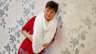 ВЯЗАНИЕ КРЮЧКОМ. Классическая шаль "Лебедь". Бактус крючком. МК