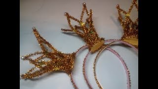 Корона на ободке из синельной проволоки. Новогодняя корона.