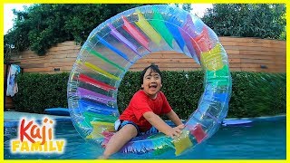 Ryan playing in the swimming Pool with his sisters!!!