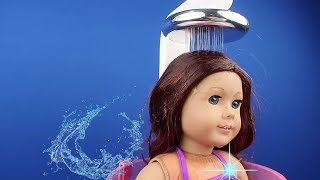 Oyuncak Bebeğim: American Girl gerçek su akıtan banyo setinde duş yaptı sular kesildi BidünyaOyuncak