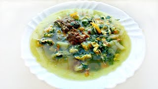 Суп со шпинатом и тушенкой! Вкусный зеленый супчик!