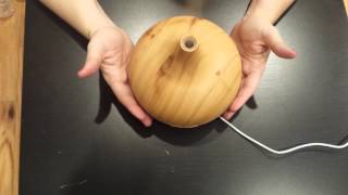 VicTsing 300ml Cool Mist Ultrasonic Oil Diffuser with 7 color LED Lights, in Wood Grain
