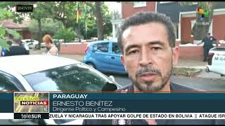 Paraguayos marchan a embajada de Bolivia en apoyo a Evo Morales