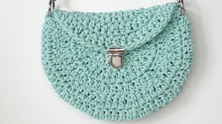 Вязаная сумка из хлопкового шнура. Как связать сумку крючком.