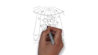 как нарисовать слон в цирке,how to draw an elephant at the circus,
